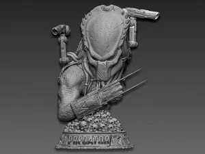 Predator Wolf Bust 3D Print Model