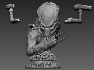 Predator Wolf Bust 3D Print Model