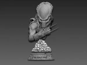 Predator Wolf Bust 3D Print Model