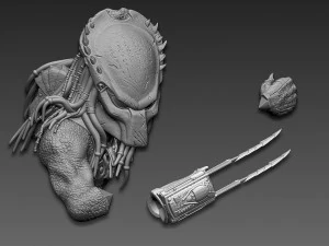 Predator Wolf Bust 3D Print Model