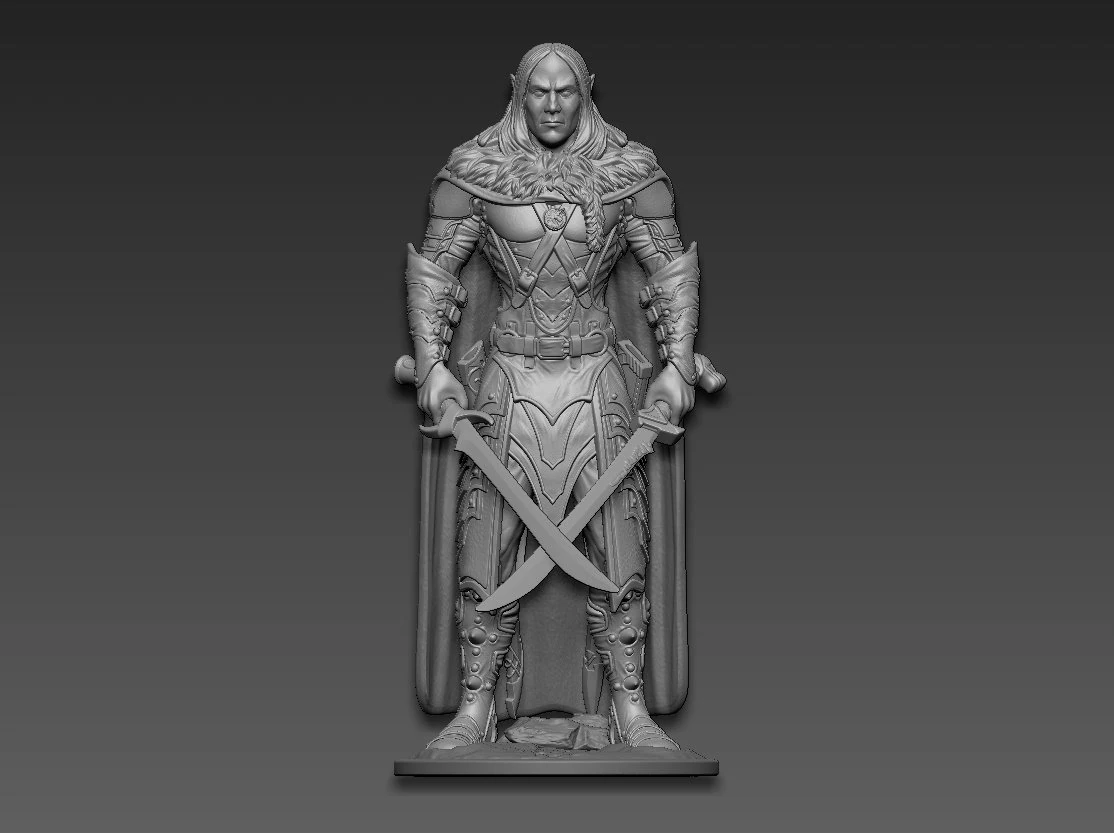 Drizzt Do Urden 3D Print Model .c4d .max .obj .3ds .fbx .stl .blend 