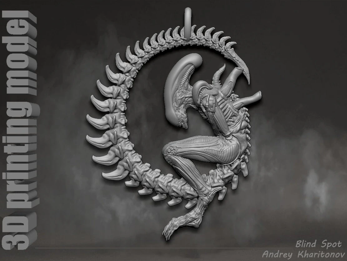 The pendant is alien 3D Print Model .c4d .max .obj .3ds .fbx .stl .blend 