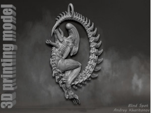 The pendant is alien 3D 프린트 모델