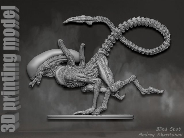 Alien dog 3D Print Model .c4d .max .obj .3ds .fbx .stl .blend 