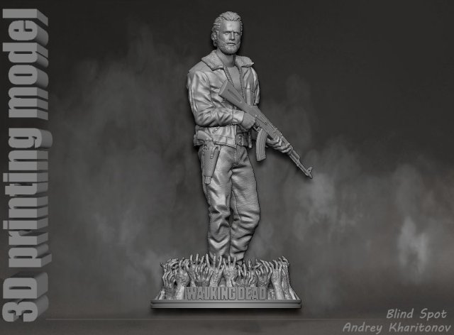 The Walking dead Rick Grimes Modèles 3D en vedette .c4d .max .obj .3ds .fbx .stl .blend 