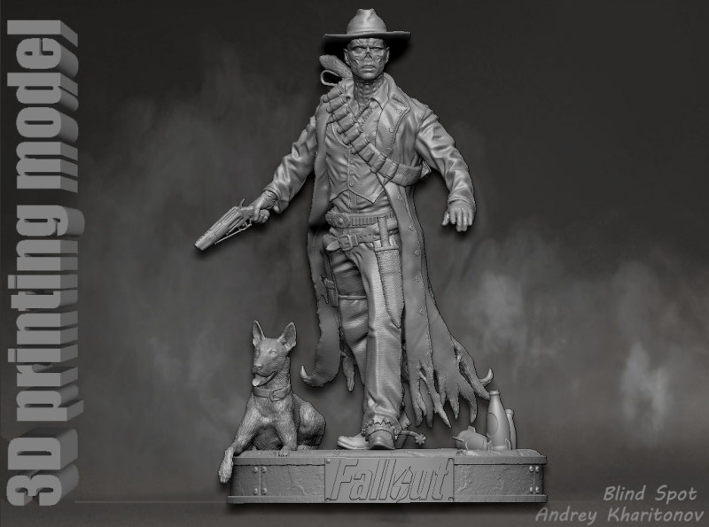Ghoul Fallout 3D-Druckmodell .c4d .max .obj .3ds .fbx .stl .blend 