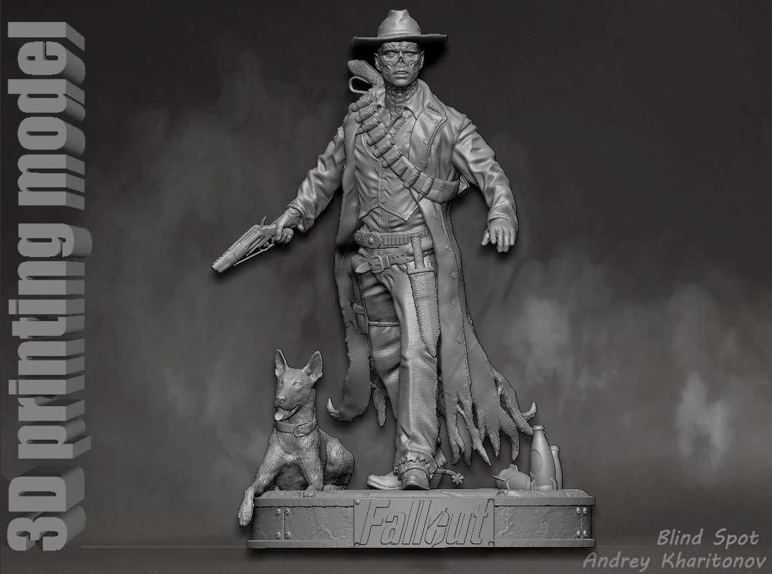 Ghoul Fallout 3D Print Model .c4d .max .obj .3ds .fbx .stl .blend 