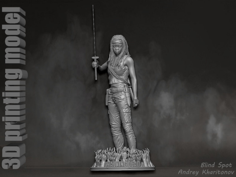 The Walking dead mishonne 3D 打印模型 .c4d .max .obj .3ds .fbx .stl .blend