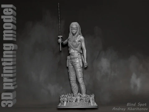 Los muertos vivientes michonne Modelo de impresión 3D