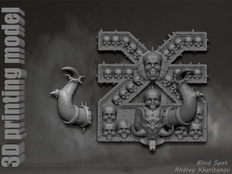 Khorne symbol pano Modèles 3D en vedette