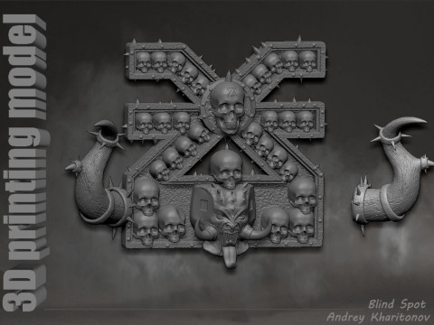 Khorne symbol pano Modèles 3D en vedette