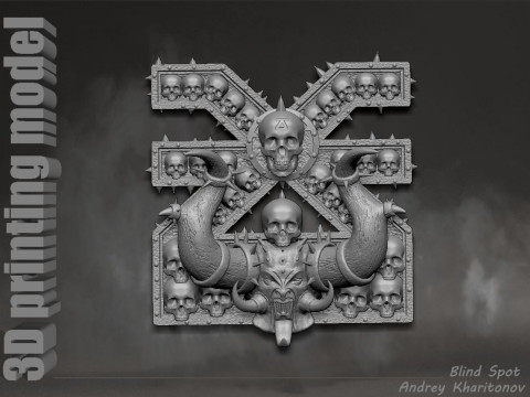 Khorne symbol pano Modèles 3D en vedette