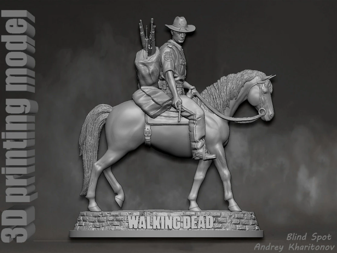 The Walking dead Rick Grimes Season 1 3D Print Model .c4d .max .obj .3ds .fbx .stl .blend 