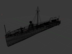 mine boat Modello 3D