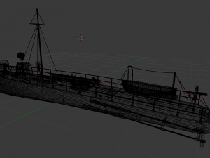 mine boat Modello 3D