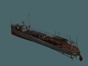mine boat Modello 3D