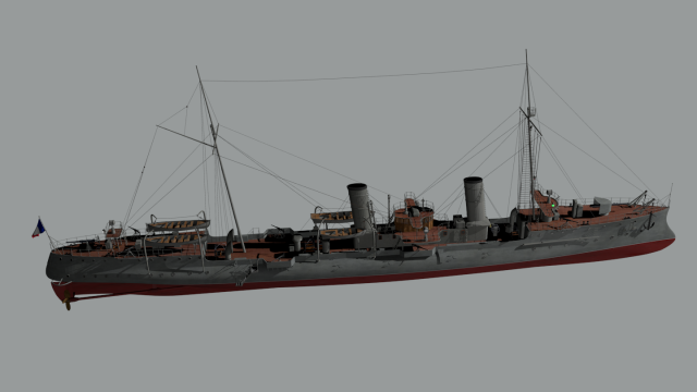 destroyer casabianca 3D Model .c4d .max .obj .3ds .fbx .stl .blend 