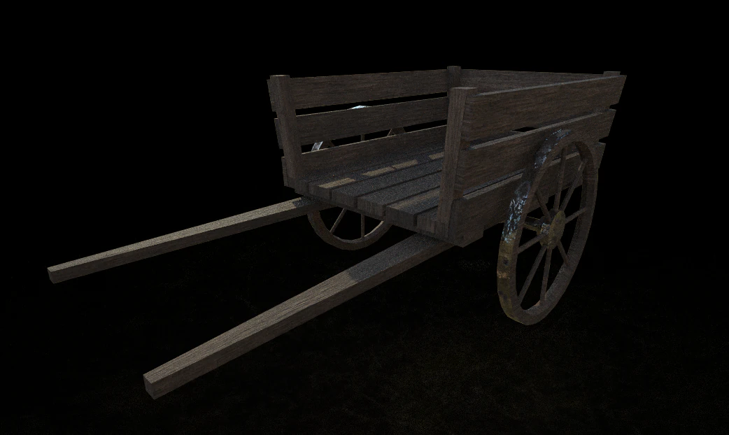 medieval cart 3D Model .c4d .max .obj .3ds .fbx .stl .blend 