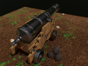 british naval cannon 3Dモデル