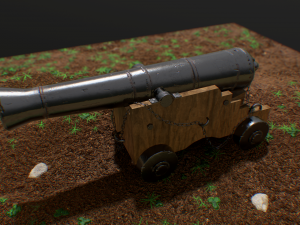 british naval cannon 3Dモデル
