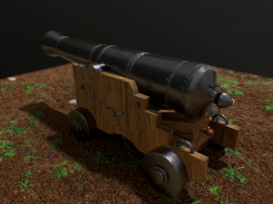 british naval cannon 3Dモデル