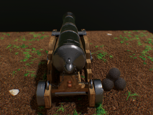 british naval cannon 3Dモデル