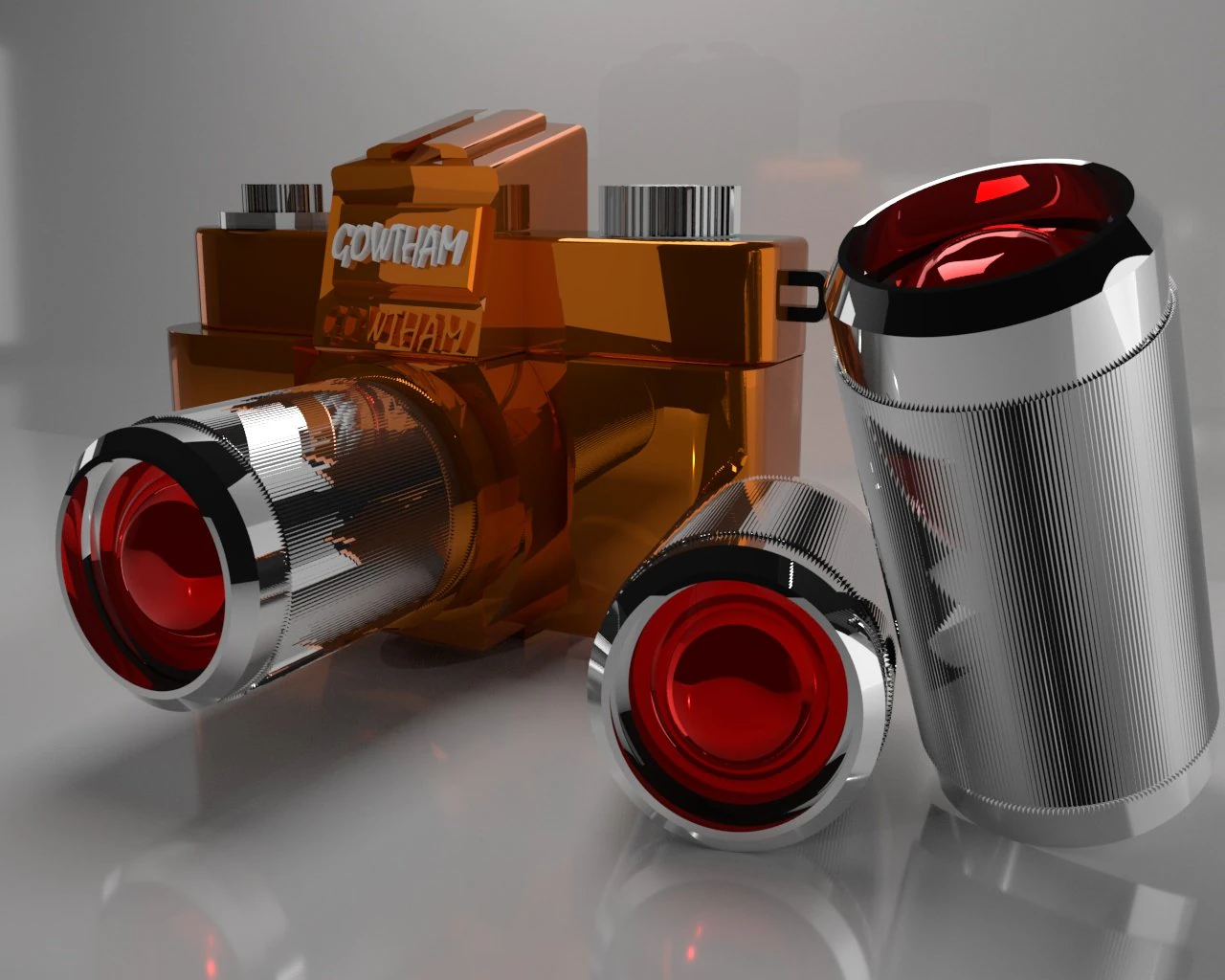 dslr camera gold 3D Model .c4d .max .obj .3ds .fbx .stl .blend 