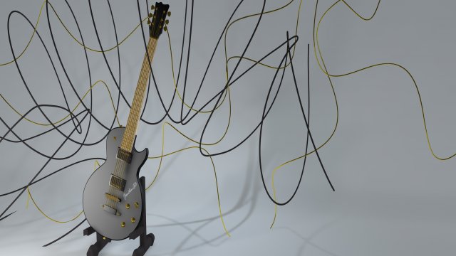 les paul guitar Model 3D .c4d .max .obj .3ds .fbx .stl .blend 