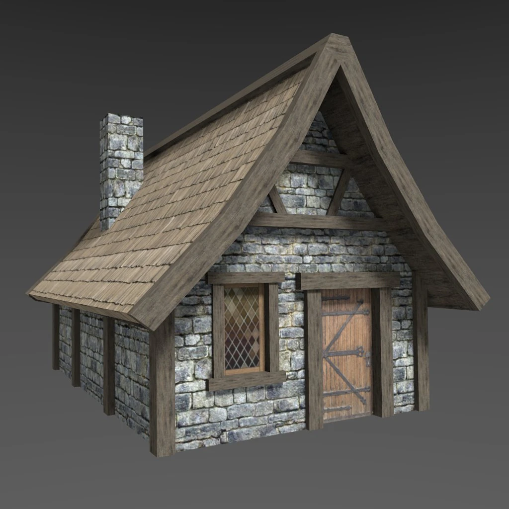 medieval house 3D Model .c4d .max .obj .3ds .fbx .stl .blend