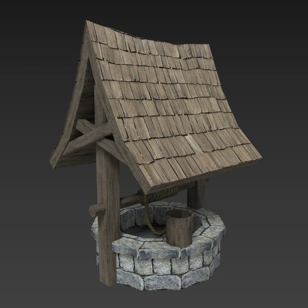 medieval well 3D Model .c4d .max .obj .3ds .fbx .stl .blend 