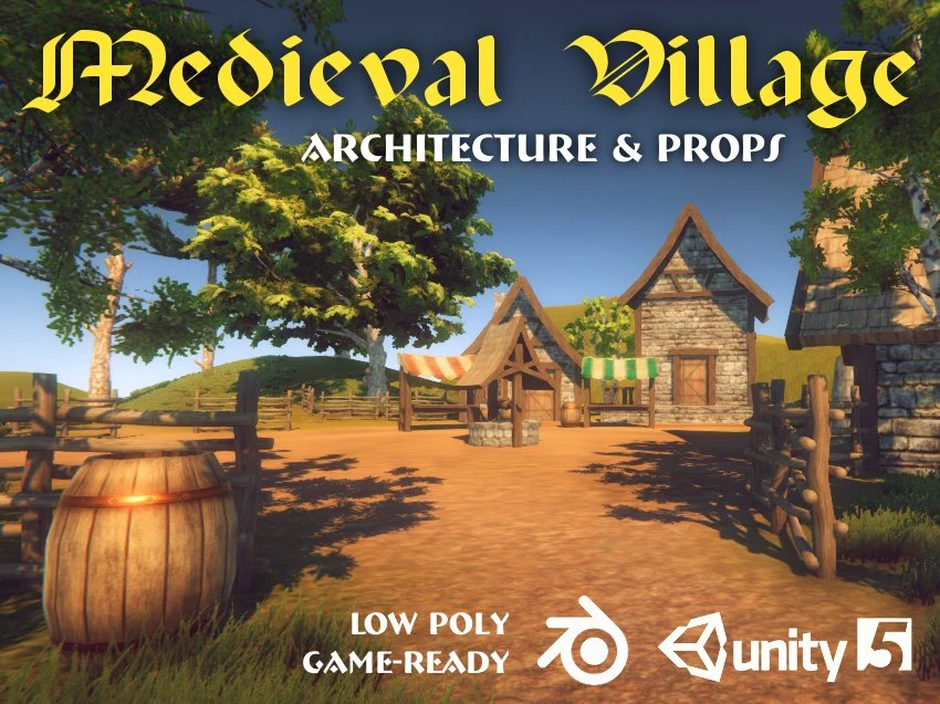 medieval village pack 3D Model .c4d .max .obj .3ds .fbx .stl .blend
