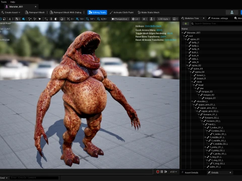 Flesh Mutant Monster 3D Model
