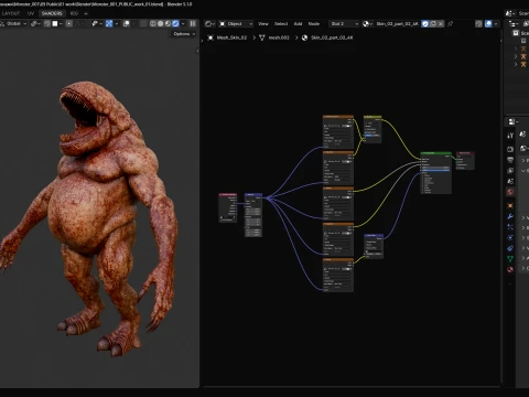 Flesh Mutant Monster 3D Model