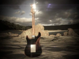 guitar stratocaster high-poly pbr 3D Model