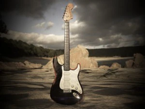 guitar stratocaster high-poly pbr 3D Model