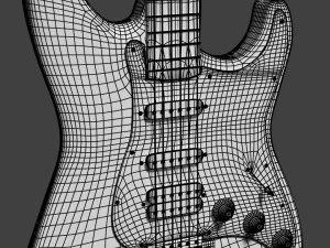 guitar stratocaster high-poly pbr 3D Model