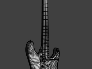 guitar stratocaster high-poly pbr 3D Model