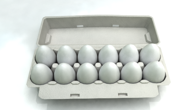 dozen eggs tray 3D 모델 .c4d .max .obj .3ds .fbx .stl .blend 