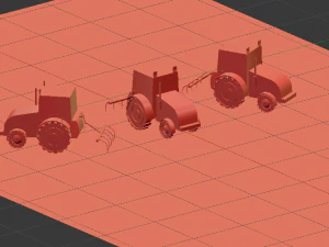 low poly tractor 3D Model