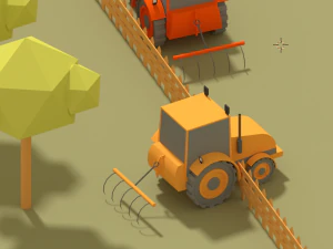 low poly tractor 3D Model