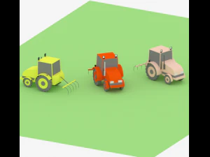 低聚拖拉机 3D 模型