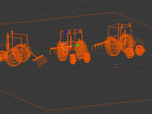 low poly tractor 3D Model