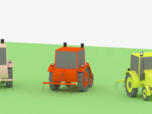low poly tractor 3D Model