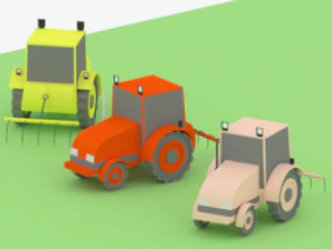 low poly tractor 3D Model