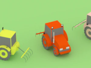 low poly tractor 3D Model