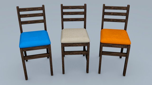 wooden chair set Modelo 3D .c4d .max .obj .3ds .fbx .stl .blend 