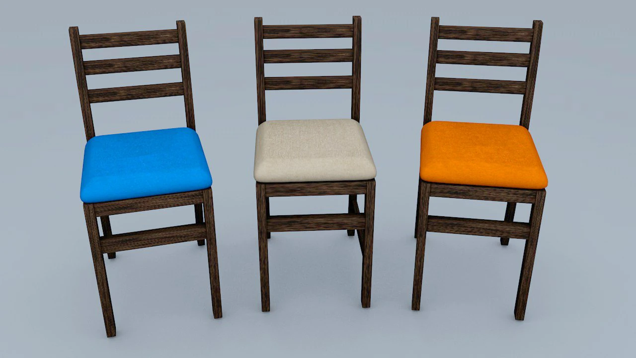 wooden chair set 3D Model .c4d .max .obj .3ds .fbx .stl .blend 