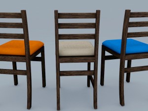 wooden chair set Modelo 3D