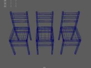 wooden chair set Modelo 3D