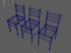 wooden chair set Modelo 3D